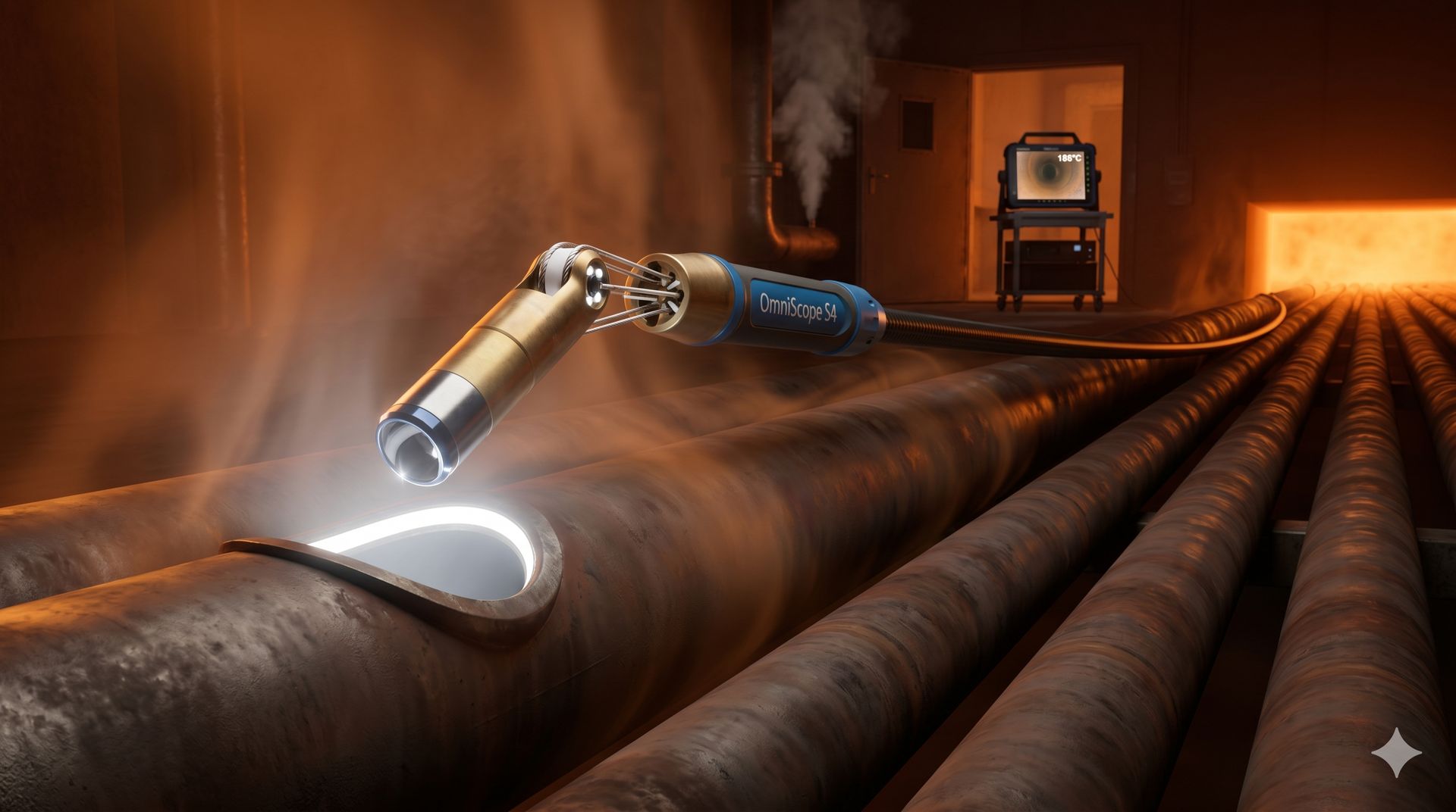 OmniScope industrial borescope deployed in Energy & Power Generation inspection environment