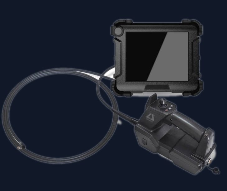 Sugia C68 Series industrial videoscope — 360° motorized all-way articulation, 8-inch IPS HD touchscreen, interchangeable probes, optional 3D stereo measurement